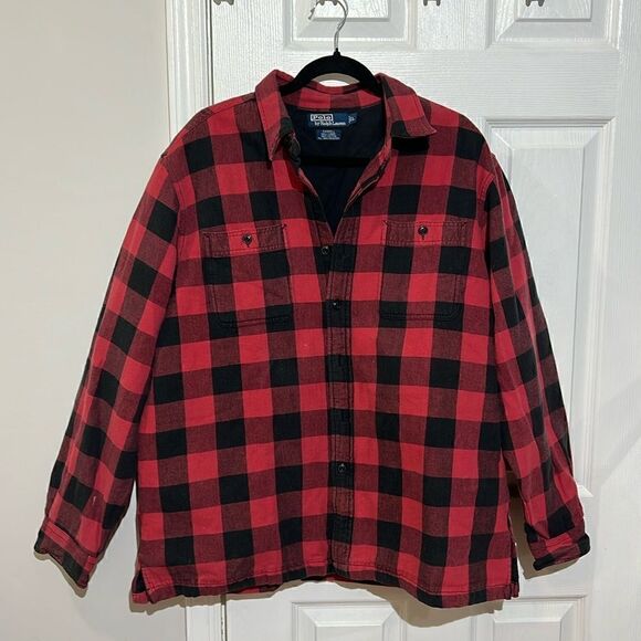 Polo Ralph Lauren insulated cotton lined flannel shirt size L‎